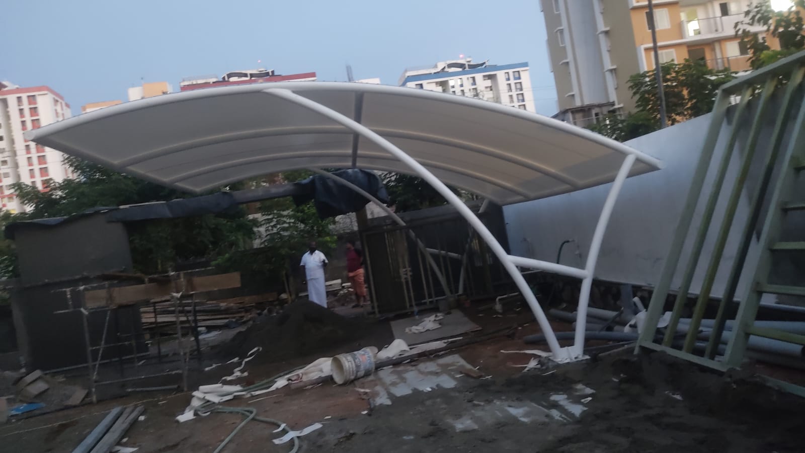 Tensile carparking roofing